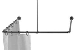 Croydex - Stick 'n' Lock Telescopic Shower Rail and Rings Set